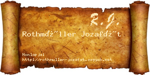Rothmüller Jozafát névjegykártya